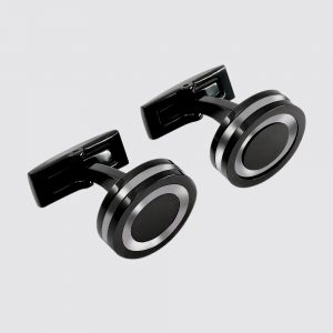 Lencia Cufflink Black And Silver - LCL-LS-1090.BS