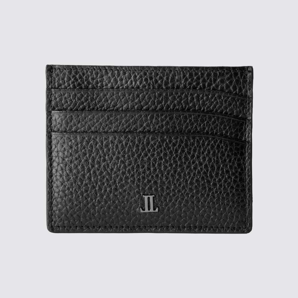 Lencia RFID Protected Floater DD Pattern Leather Card Holder LMWC-16668FDD-BLK Front