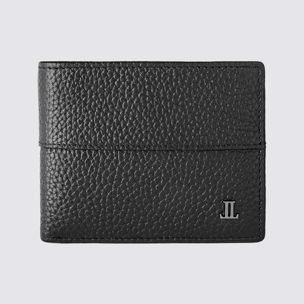 Lencia RFID Protected Floater DD Pattern Men Leather Wallet LMW-16665FDD-BLK Front
