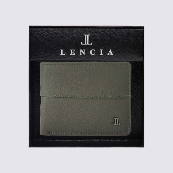 Lencia RFID Protected Floater DD Pattern Men Leather Wallet LMW-16665FDD-GRN With Box