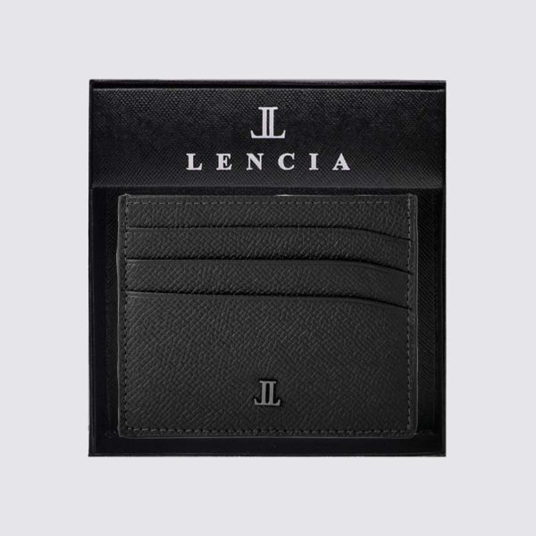 Lencia RFID Protected Furla Pattern Leather Card Holder LMWC-16668LF-BLK With Box