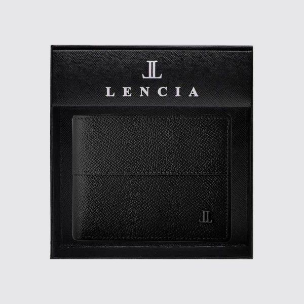 Lencia RFID Protected Furla Pattern Men Leather Wallet LMW-16665LF-BLK With Box