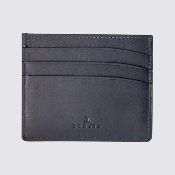 Lencia RFID Protected Lisborn Nappa(Horse Print) Pattern Leather Card Holder LMWC-16673HP-NVY Back