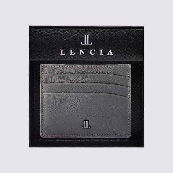 Lencia RFID Protected Lisborn Nappa(Horse Print) Pattern Leather Card Holder LMWC-16673HP-STN With Box