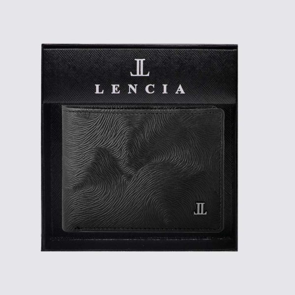 Lencia RFID Protected Lisborn Nappa(Horse Print) Pattern Men Leather Wallet LMW-16666HP-BLK With Box