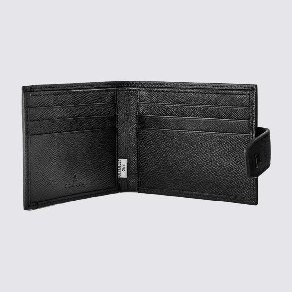 Lencia RFID Protected Saffiano Pattern Men Leather Wallet LMW-16667GS-BLK Inside
