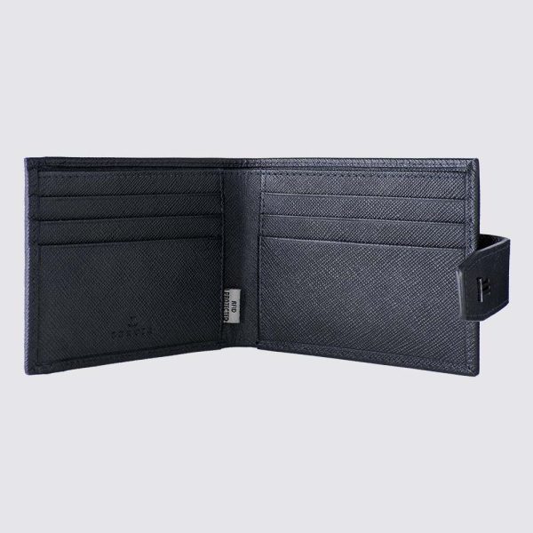 Lencia RFID Protected Saffiano Pattern Men Leather Wallet LMW-16667GS-NVY Inside