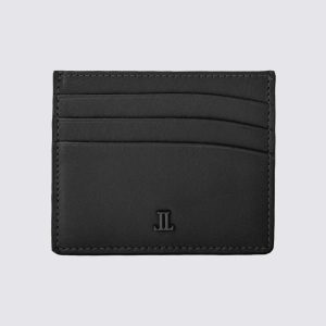 Lencia RFID Protected Scarlet Nappa Pattern Leather Card Holder LMWC-16673SN-BLK Front