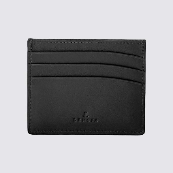 Lencia RFID Protected Scarlet Nappa Pattern Leather Card Holder LMWC-16673SN-BLK Back