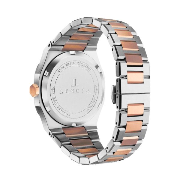 Lencia Women's Stainless Steel Analog Watch Back Silver Rosegold