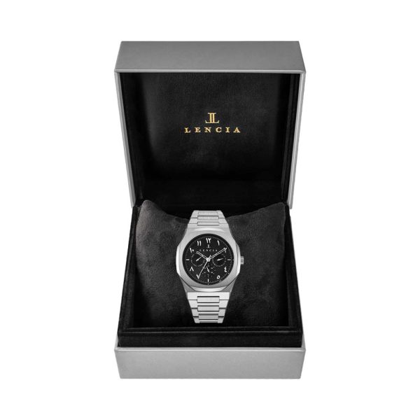 Lencia Men's Stainless Steel Chronograph Watch LC1015K1 With Box