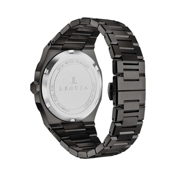 Lencia Men's Stainless Steel Watch Black Band