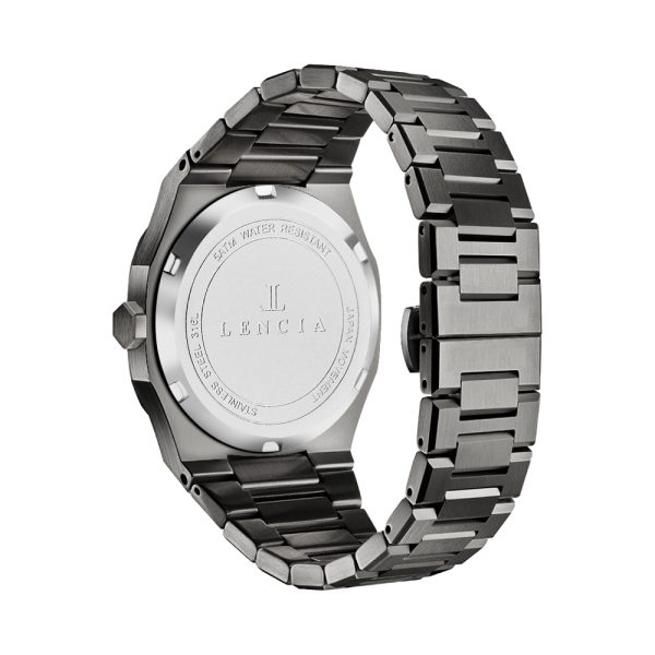 Lencia Men's Stainless Steel Watch Back Grey
