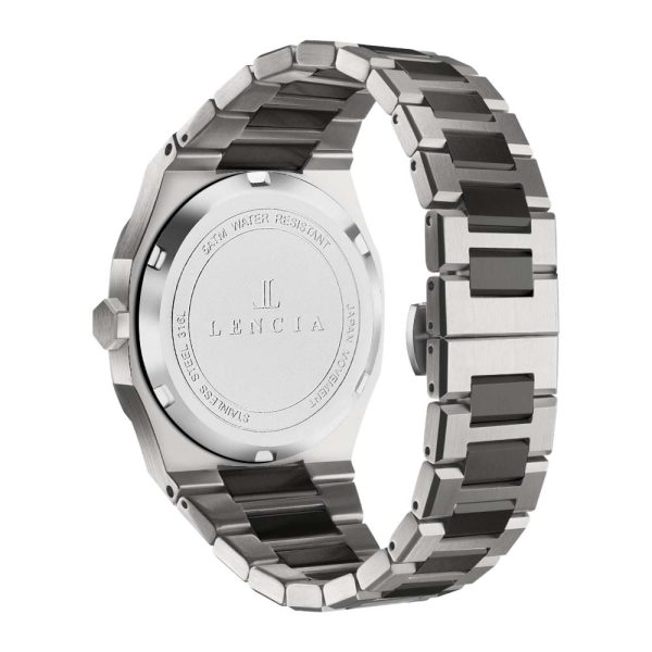 Lencia Men's Stainless Steel Watch Silver Grey Band